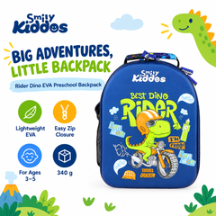 EVA Preschool Backpack Rider Dino - Blue