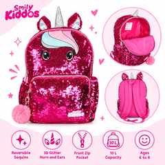 Starlight Unicorn Sequin Backpack – Pink
