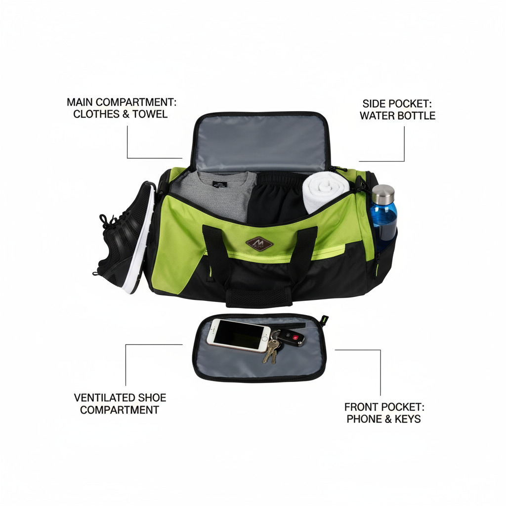 Fit Gear Gym Duffle with Shoe Compartment – Green