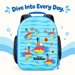 EVA Preschool Backpack – Submarine Theme - Light Blue