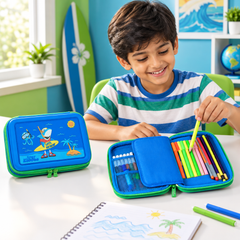 Smily Kiddos Scented Hardtop Pencil Box for Kids Blue