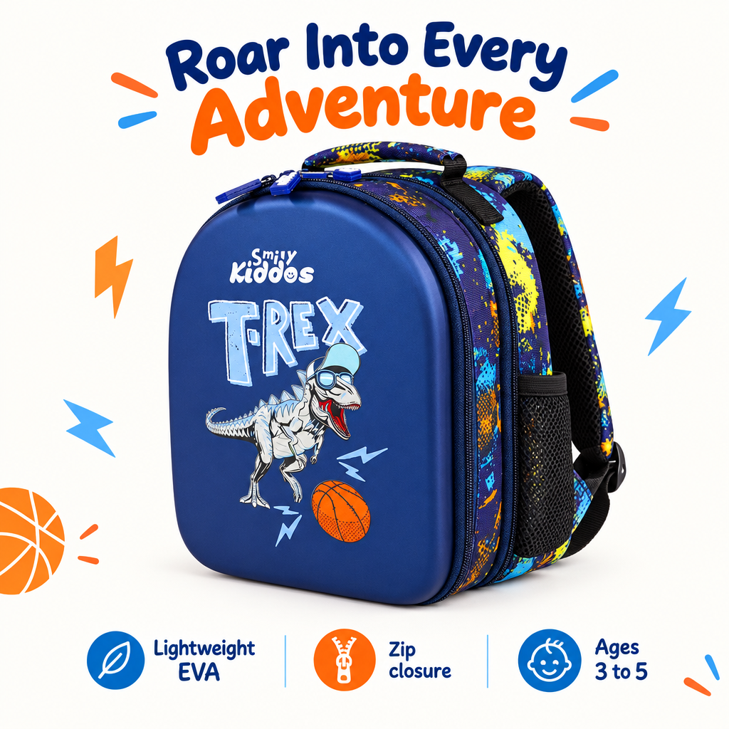 EVA Preschool Backpack T-Rex - Blue