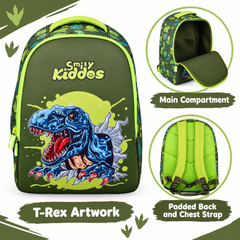 Roaring Dino Neoprene Junior Backpack – Green