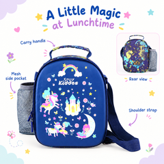 Hardtop Eva Lunch Bag - Unicorn Theme - Blue