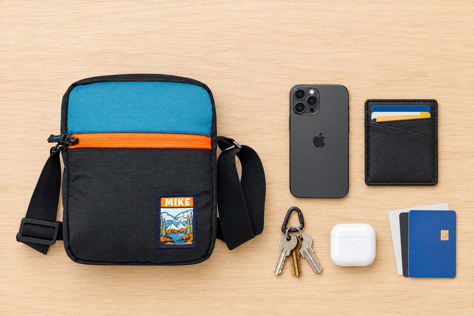 Mike Spectrum Sling Bag - Black & Indigo