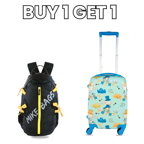 Travel Combo: Smily Kiddos Magic Hop Kids Trolley Bag & Mike Enticer 42L Trekking Backpack | Buy 1 Get 1
