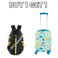 Travel Combo: Smily Kiddos Magic Hop Kids Trolley Bag & Mike Enticer 42L Trekking Backpack | Buy 1 Get 1