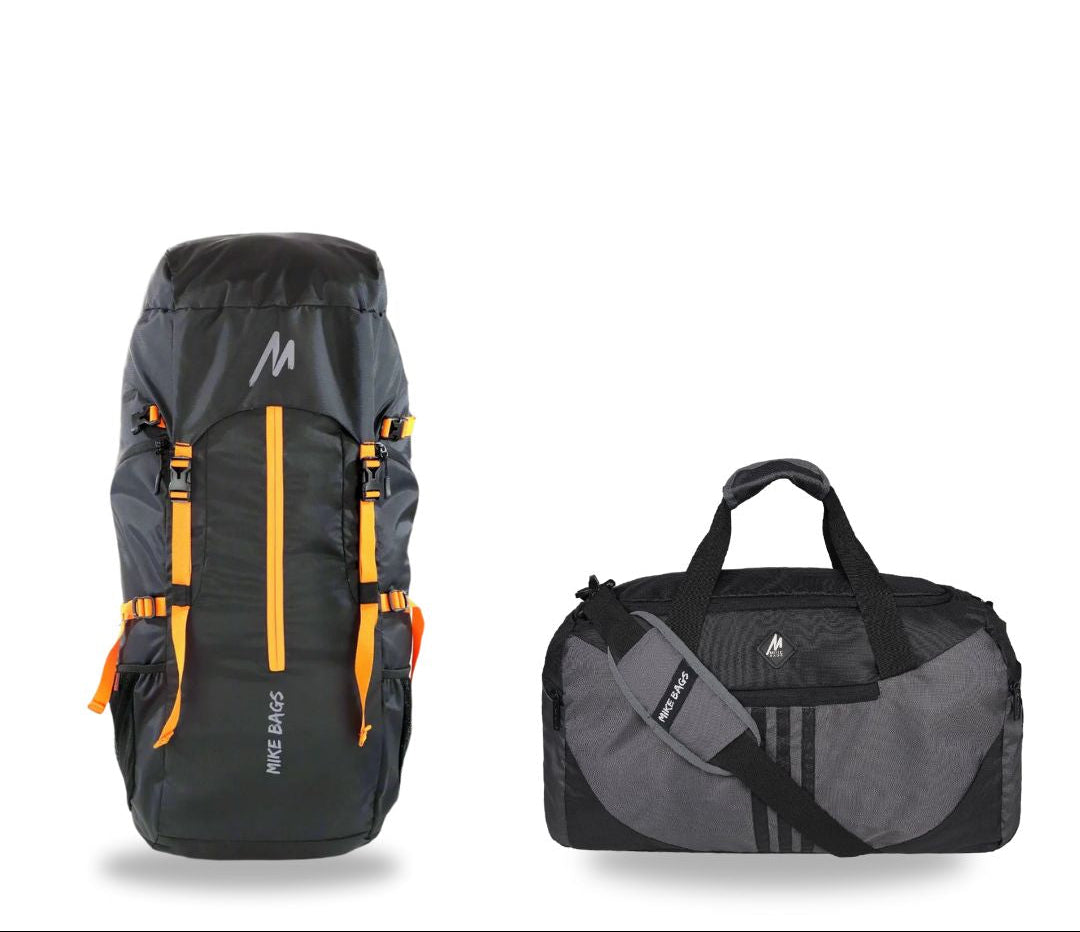 Mike Travel Combo: 67L Trekking Backpack & 20" Duffel Bag