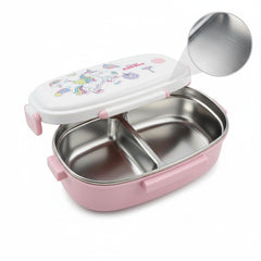 Small Stainless Steel Lunch Box - Unicorn Theme - Pink