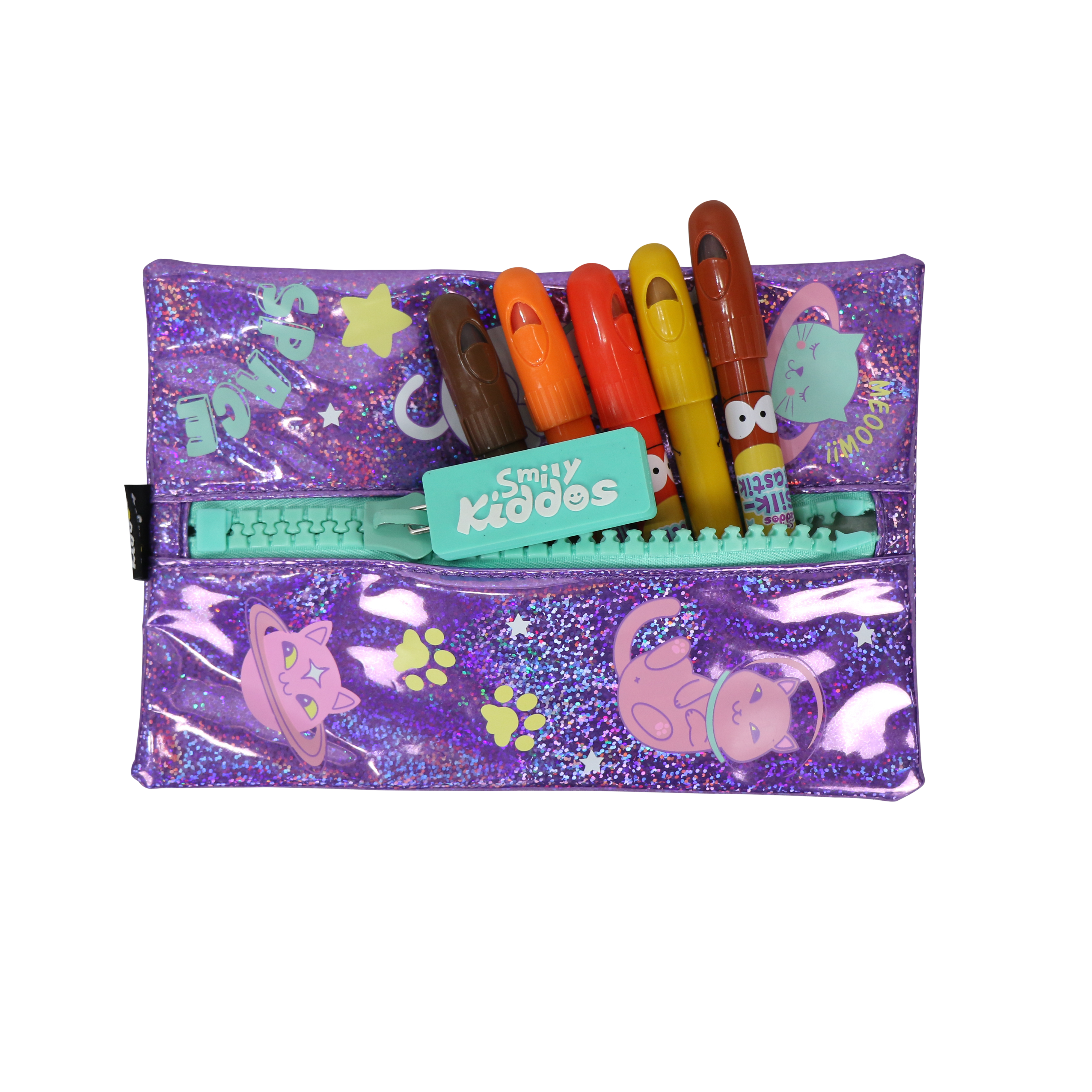 Smily Kidoos Big Zipper Pouch - Space Cat