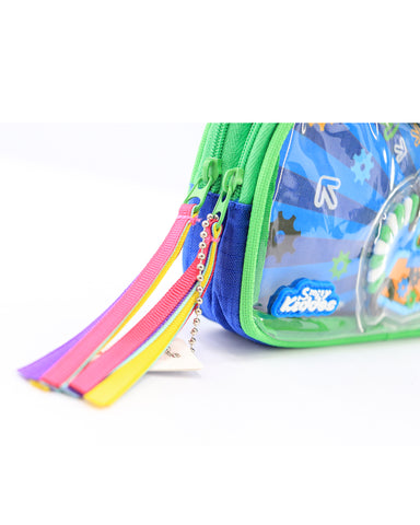 Image of Fancy Transparent Pencil Case Blue