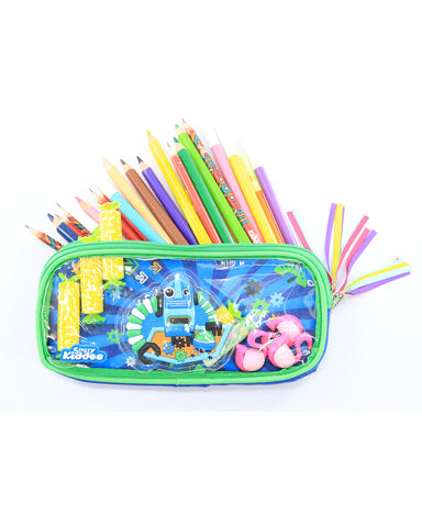 Image of Smily Kiddos Fancy Transparent Pencil Case Blue