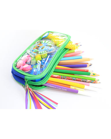 Image of Fancy Transparent Pencil Case Blue