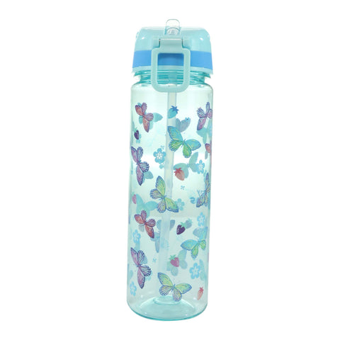 Image of Smily Kiddos Straight Water Bottle With Flip Top Nozzle Butterfly