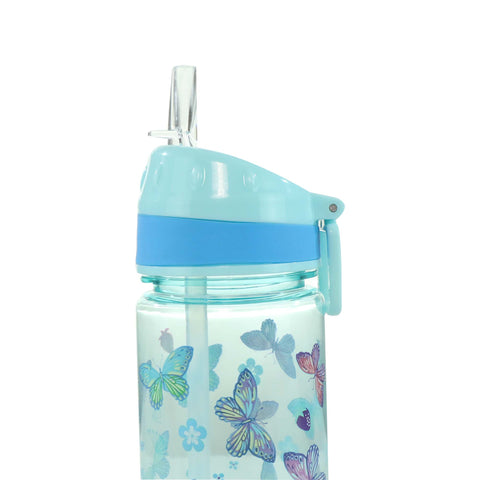 Image of Smily Kiddos Straight Water Bottle With Flip Top Nozzle Butterfly