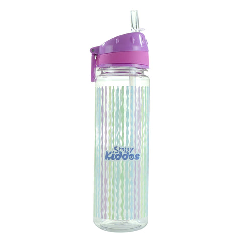 Image of Smily Kiddos Straight Water Bottle With Flip Top Nozzle Ribbon Theme