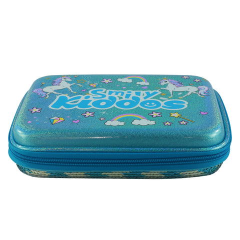 Image of Smily kiddos Bling pencil case Rain Bow unicorn Light Blue