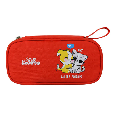 Image of Smily Kiddos Combo| Steel water bottle | Lunch Bag | Pencil Pouch | Red