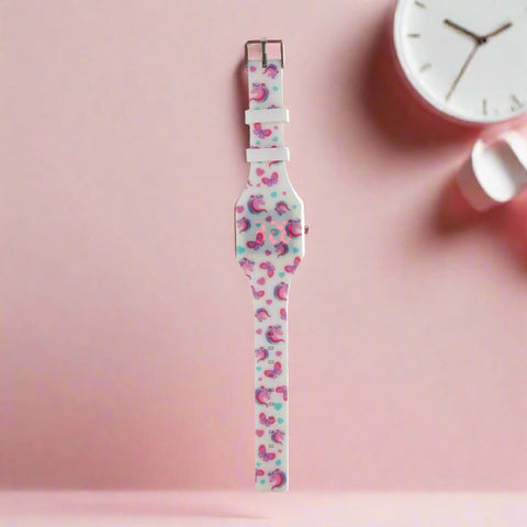 Image of Smily Kiddos Fancy Digital watch- white unicorn