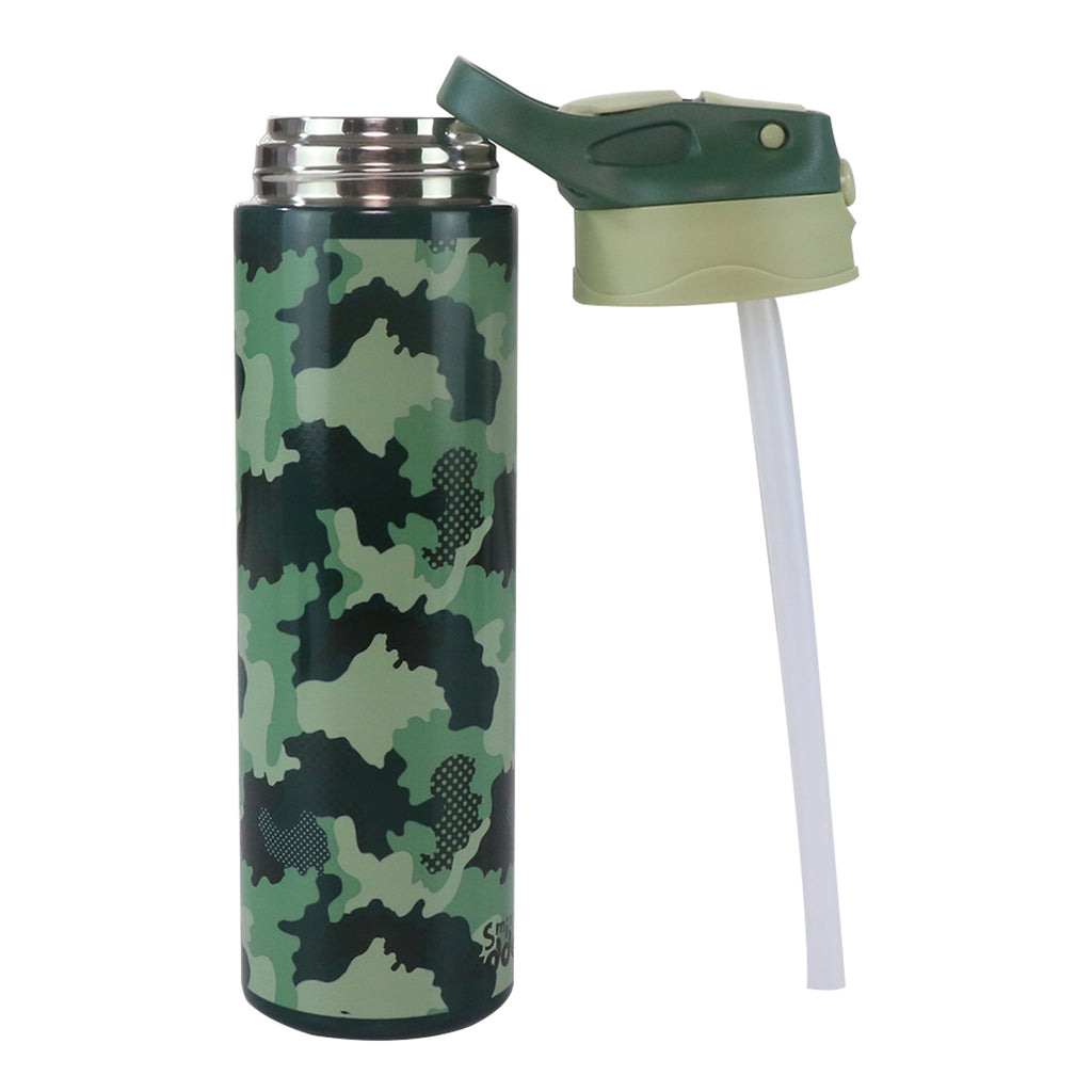 Smily Kiddos Insulated Water Bottle 600ml : Butterfly/Camo Theme (Pack of 2)