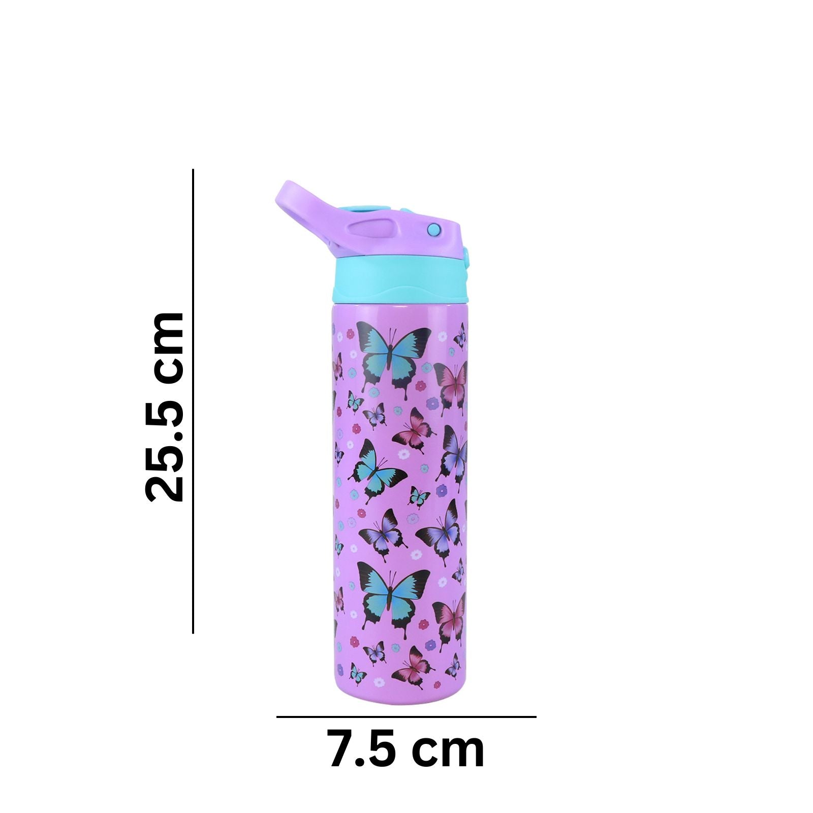 Smily Kiddos Insulated Water Bottle 600ml : Butterfly/Camo Theme (Pack of 2)