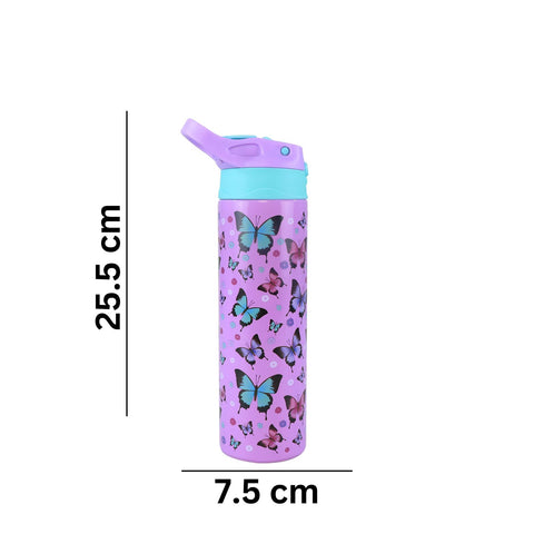 Image of Smily Kiddos Insulated Water Bottle 600ml : Butterfly/Camo Theme (Pack of 2)