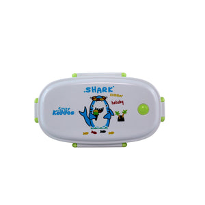 Smily kiddos Stainless Steel Lunch Box Small Holiday Shark Theme - Green 3+ years
