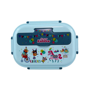 Smily kiddos Stainless Steel Circus Theme Lunch Box - Light Blue 3+ years