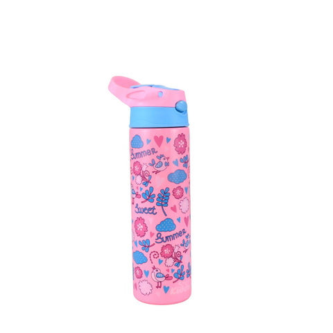 Image of Smily Kiddos Insulated Water Bottle 600ml - Summer Theme Pink