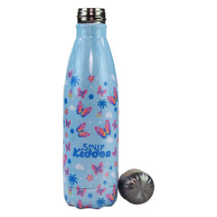 Smily Kiddos Steel Water Bottle Light Blue  - Butter Fly Theme