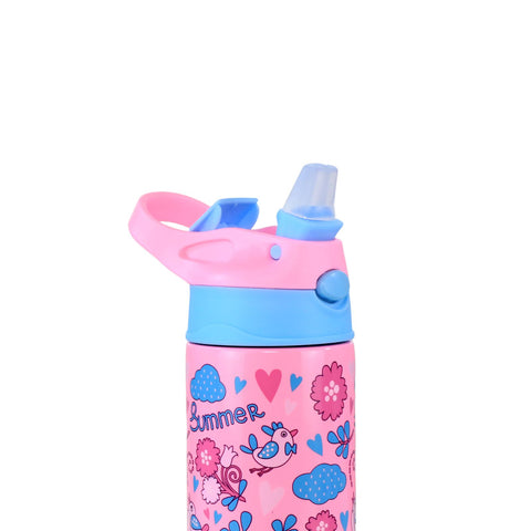 Smily Kiddos Insulated Water Bottle 600ml - Summer Theme Pink