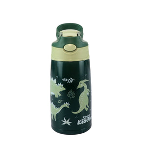 Smily Kiddos Insulated Water Bottle 450ml - Dino Theme Green
