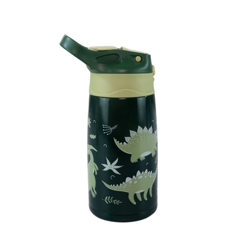 Image of Smily Kiddos Insulated Water Bottle 450ml - Dino Theme Green