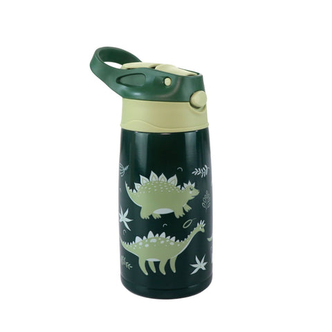 Image of Smily Kiddos Insulated Water Bottle 450ml - Dino Theme Green