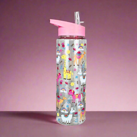 Image of Smily kiddos Sipper Bottle 750 ml - Lama Theme | Pink