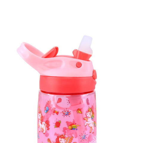Image of Smily kiddos Sipper Bottle 450 ml - Unicorn Theme Pink