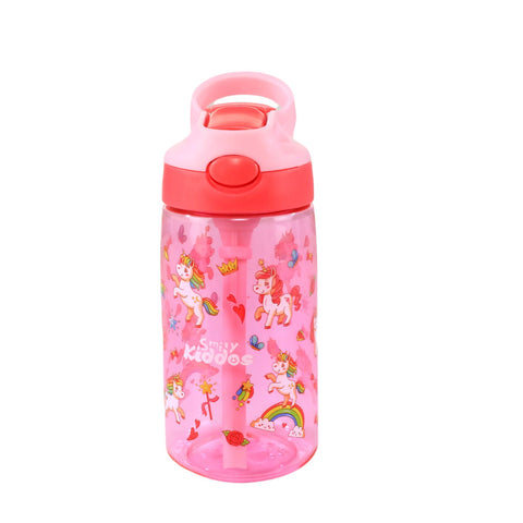 Image of Smily kiddos Sipper Bottle 450 ml - Unicorn Theme Pink