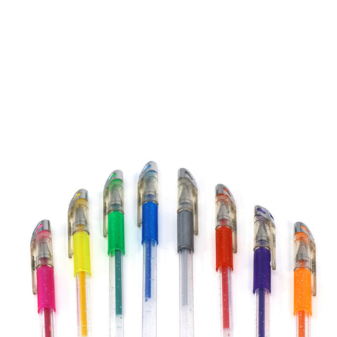 Image of Smily Kiddos Kids Set of 8 Blue & Red Glitter Gel Pens
