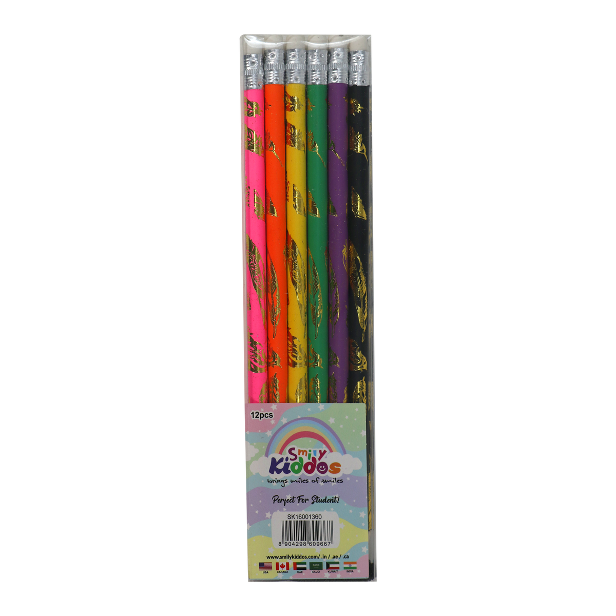 Smily HB Pencils Set For Girls -  (Set of 12 Pencils)