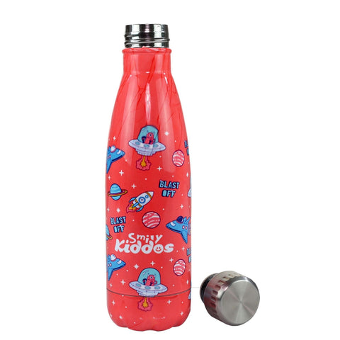 Smily Kiddos Steel Water Bottle Red  - Space Theme