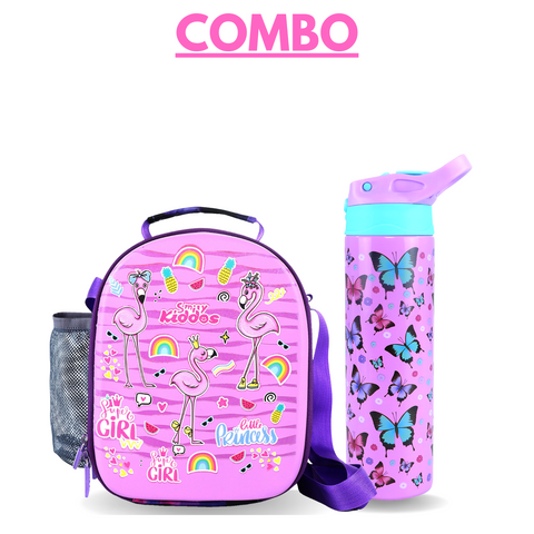 Image of Smily Kiddos Combo| Lunch Bag | Water Bottle (Pack of 2)