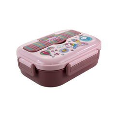 Smily Kiddos Stainless Steel Dream Land Theme Lunch Box - Light Pink for 3+ years
