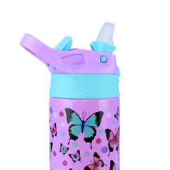 Smily Kiddos Insulated Water Bottle 600ml - Butterfly Theme Purple
