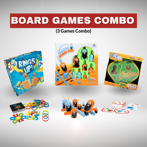 Image of Board Games Combo (Rings Up, Gobblet Gobblers Plastic, Quizoo)