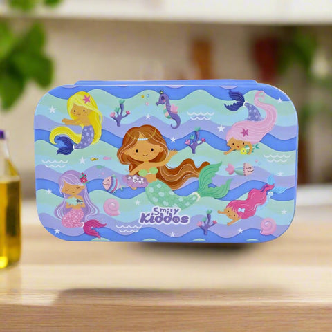 Image of Smily Kiddos Small Brunch Stainless Steel Lunch Box - Mermaid Theme