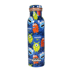 Smily Kiddos Monster Copper Water Bottle (Blue)
