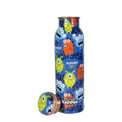 Smily Kiddos Monster Copper Water Bottle (Blue)