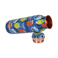 Smily Kiddos Monster Copper Water Bottle (Blue)