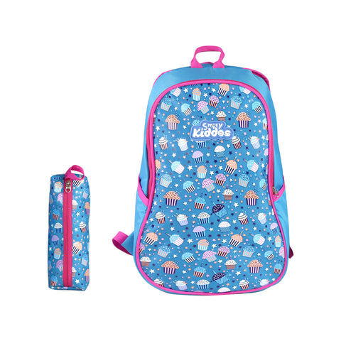 Image of Smily CupCake theme combo-backpack, sling bag, messenger bag, lunch bag and pouch