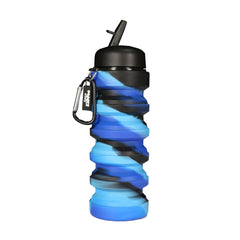 Smily kiddos Silicone Expandable & Foldable Water Bottle Black & Blue